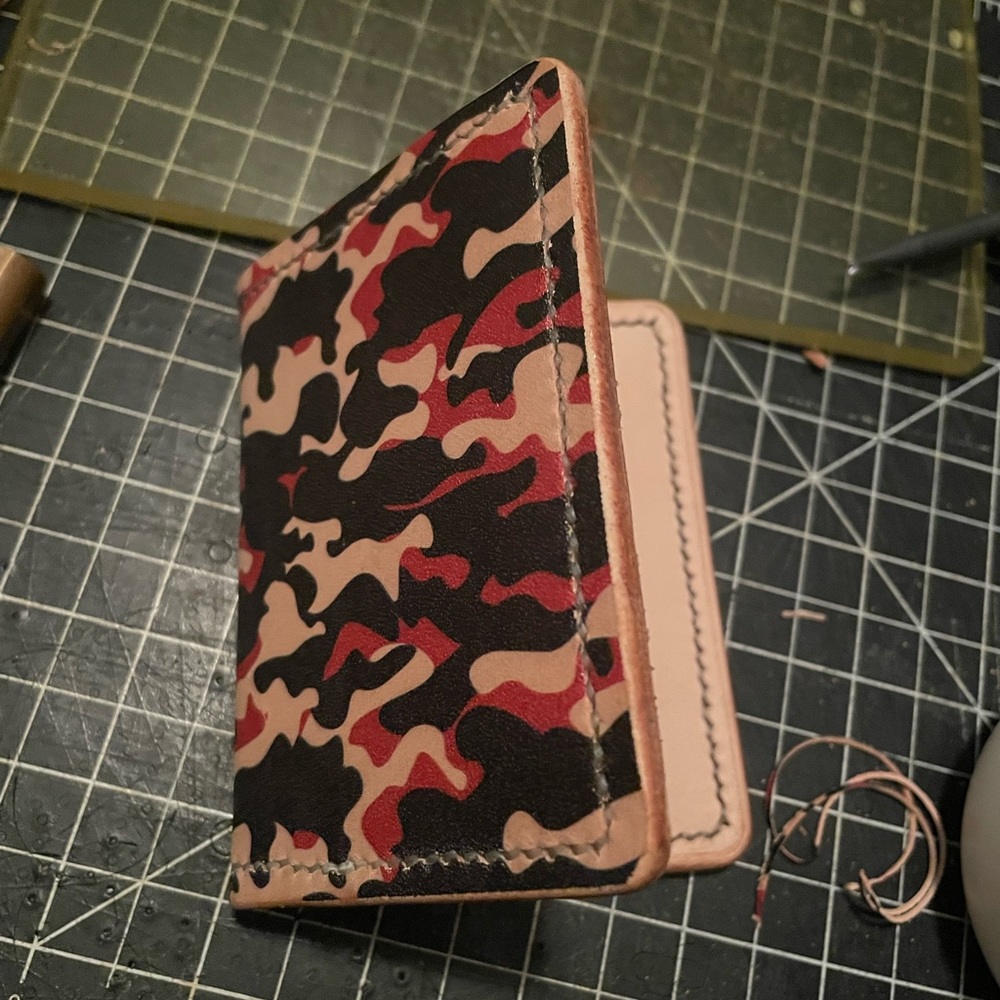 Leather wallet camo